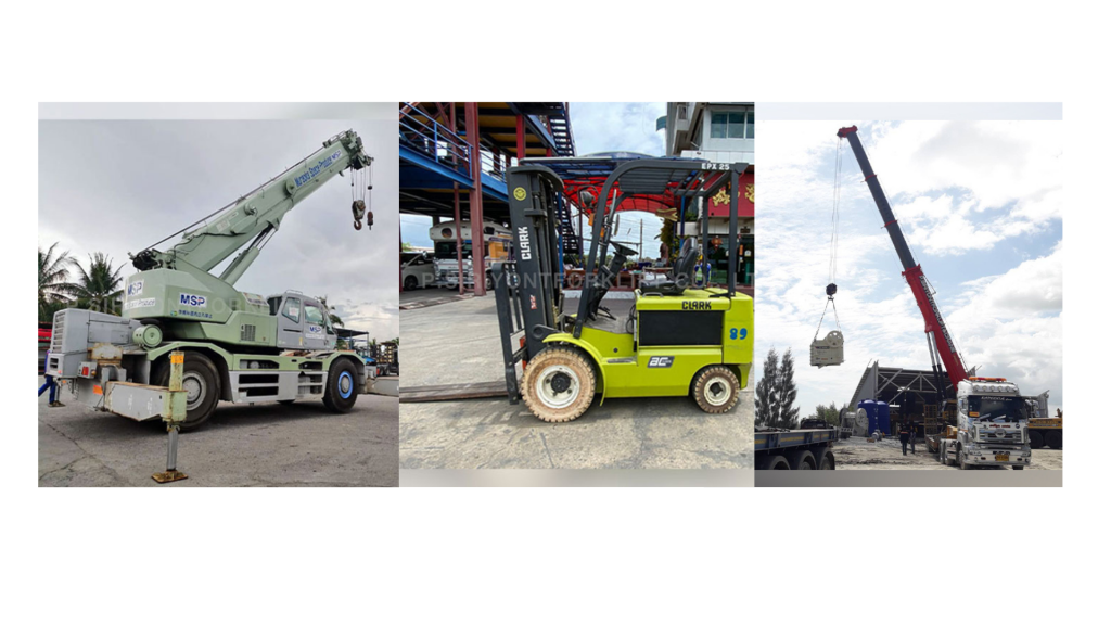 รถโฟล์คลิฟท์กับรถเครน